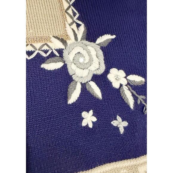 Vintage Sweater Kitsch Cottage Scene Novelty Cottagecore RARE Giacca Fashion - Picture 5 of 8